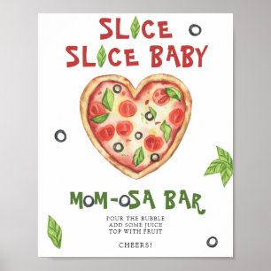 Pizza baby shower - Momosa bar Poster