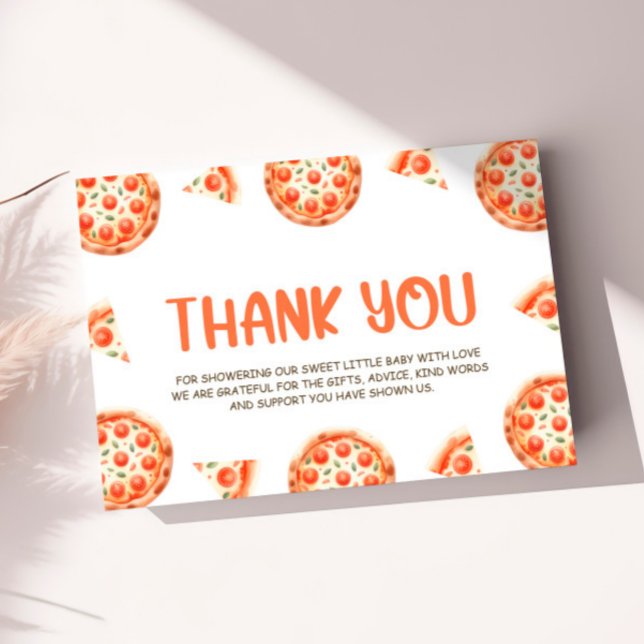 Pizza Baby Shower Thank You Card (Creator Uploaded)