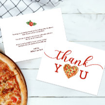 Pizza Baby Shower Thank You Card – Fun Food Theme 