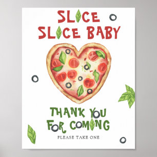 Pizza baby shower - Thank you for coming Poster