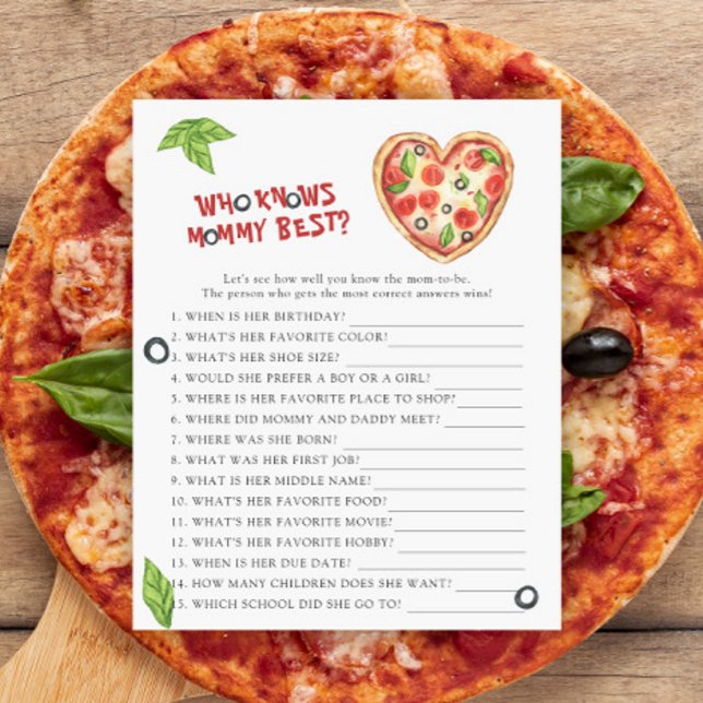 Pizza baby shower - Who knows mummy best (Creator Uploaded)