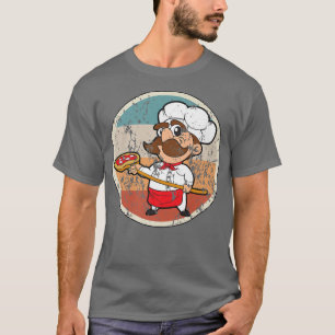 Pizza Baker Pizza Baking Pizzeria Baker Vintage Re T-Shirt
