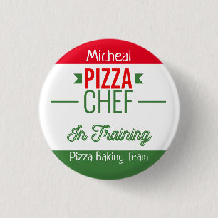 Pizza baking team- personalised 3 cm round badge