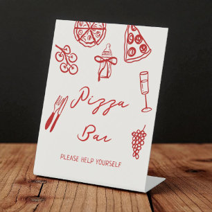 Pizza Bar Pizza Station Pizza Baby Shower Pedestal Sign