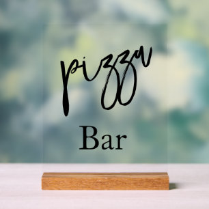 Pizza bar wedding Acrylic sign