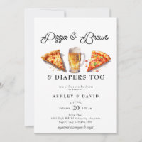 Pizza & Beer | Watercolor Couples Shower 