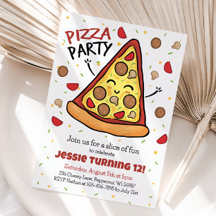 Pizza Birthday Invitation, Pizza Party Invitation