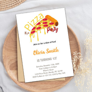 Pizza Birthday Invitation, Pizza Party Invitation