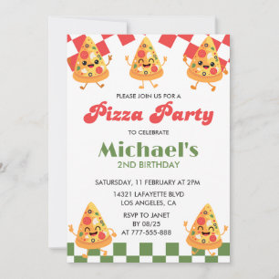 Pizza Birthday Invitations Modern Pizza Party