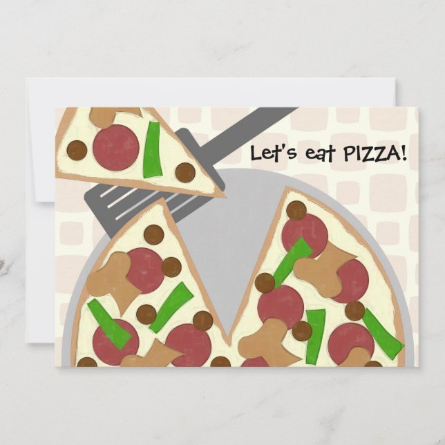 Pizza Birthday Party Invitation (Front)