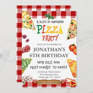 Pizza Birthday party Invitation
