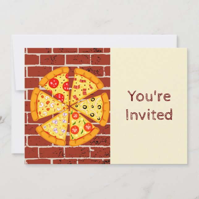 Pizza  Birthday Party Invitation (Front)