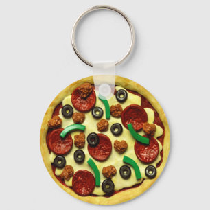 Pizza Birthday Party Key Ring