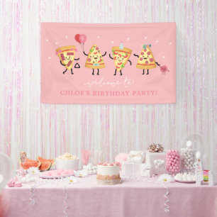 Pizza Birthday Party, Modern Cute Pizza Slices Banner