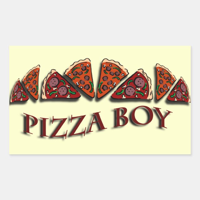 Pizza Boy Rectangular Sticker (Front)