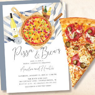Pizza & Brew Couples Bridal Shower Invitation