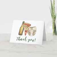 Pizza, Brews and Diapers too Baby shower Thank you