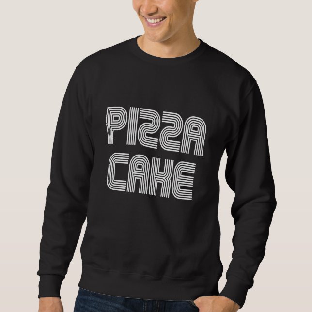 Pizza Cake Food  Retro 70s 80s Sweatshirt (Front)