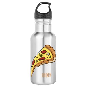 Pizza cartoon illustration  532 ml water bottle