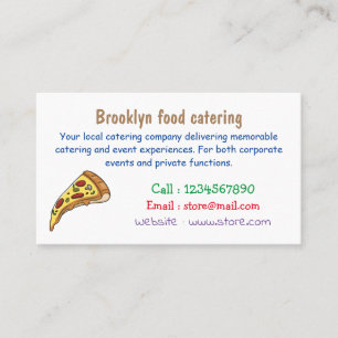Pizza cartoon illustration business card