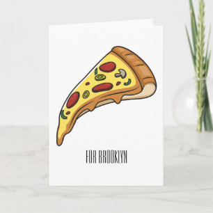 Pizza cartoon illustration  card