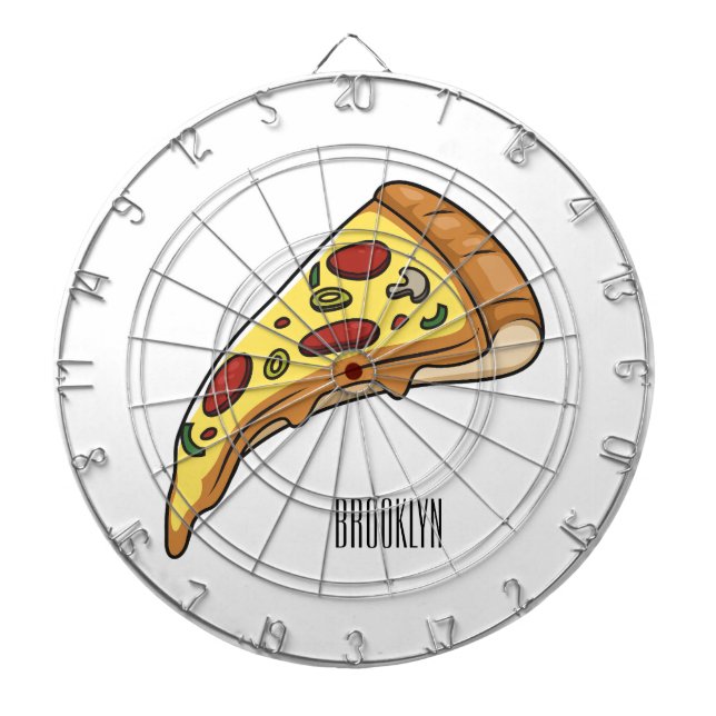 Pizza cartoon illustration  dartboard (Front)