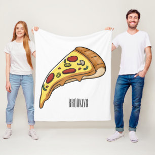 Pizza cartoon illustration  fleece blanket