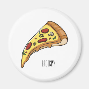 Pizza cartoon illustration  magnet