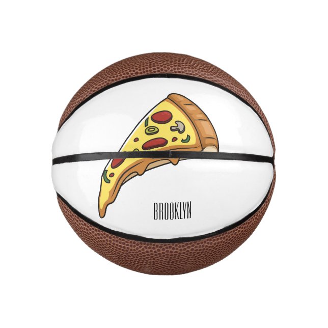 Pizza cartoon illustration  mini basketball (Front)
