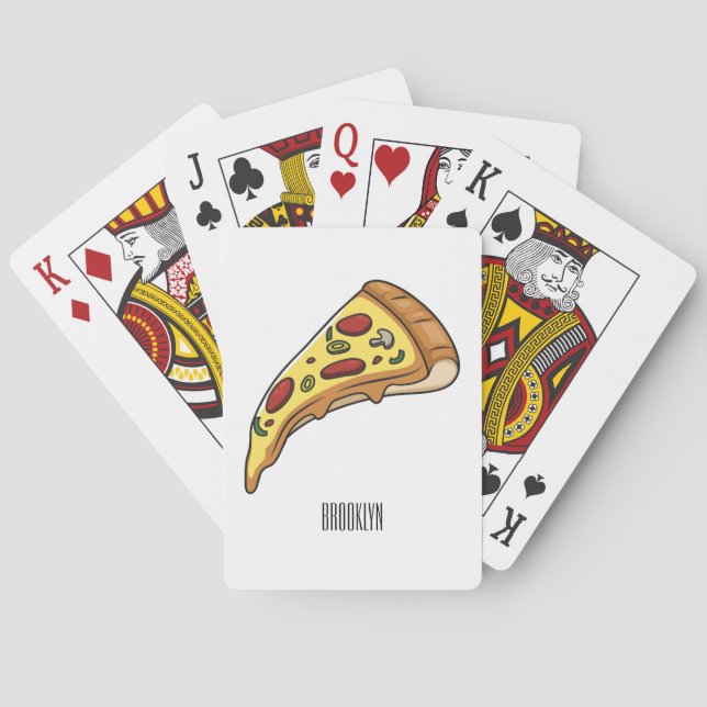 Pizza cartoon illustration playing cards (Back)