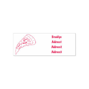 Pizza cartoon illustration self-inking stamp