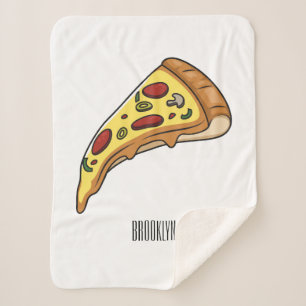 Pizza cartoon illustration sherpa blanket