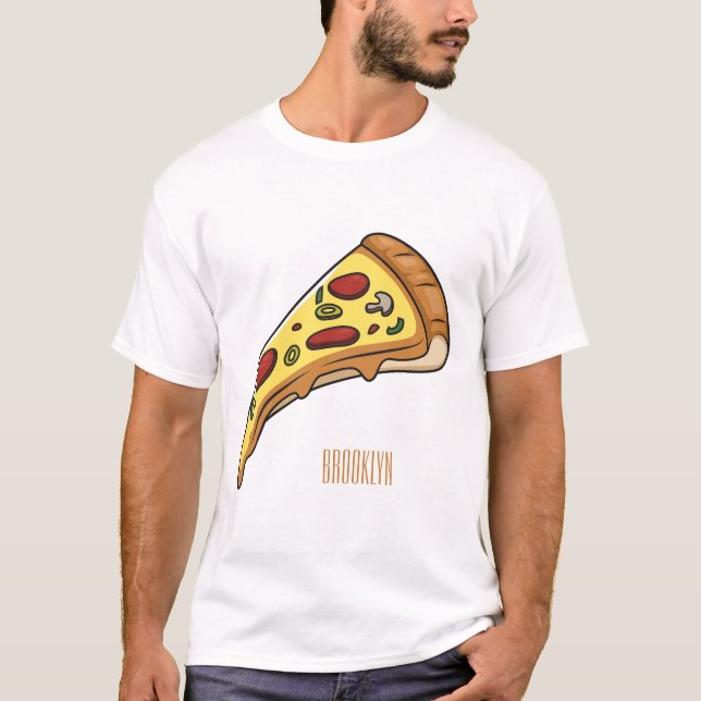Pizza cartoon illustration T-Shirt (Front)