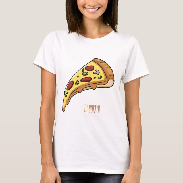Pizza cartoon illustration T-Shirt (Front)