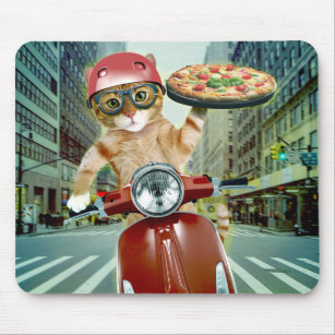 Pizza cat - cat - pizza delivery mouse pad