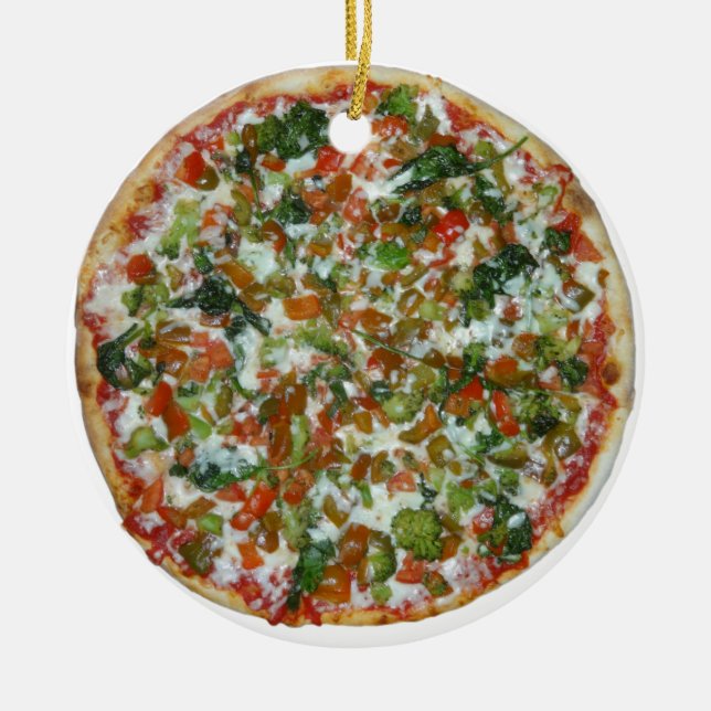 pizza ceramic ornament (Front)