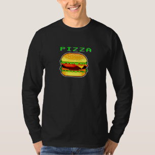 Pizza Cheeseburger 8 Bit Pixel 80s Ironic Gamer Ge T-Shirt