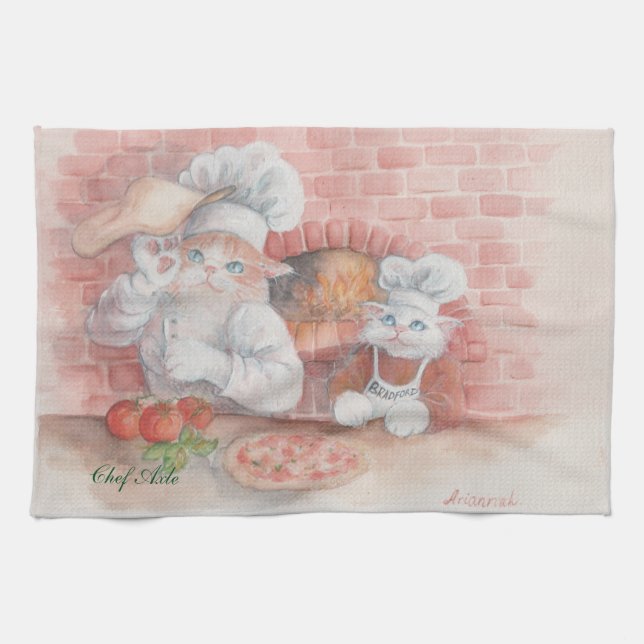 Pizza Chef Axle Dish Towel (Horizontal)