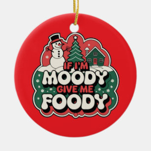 Pizza Christmas, Funny Foodie, White Elephant Gift Ceramic Tree Decoration