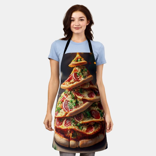 Pizza Christmas tree Apron (Worn)