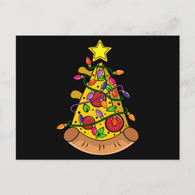 Pizza Christmas Tree Gift, Funny Pizza Costumes Postcard (Front)