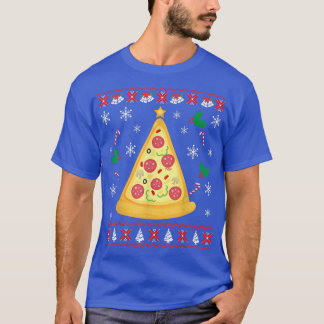 Pizza Christmas Tree Gifts For Men Womenugly Chris T-Shirt