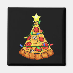 Pizza Christmas Tree Lights Fun Boys Kids Xmas Magnet