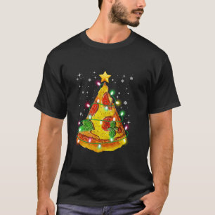 Pizza Christmas Tree Lights Xmas Boys Men Crustmas T-Shirt