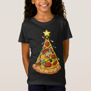 Pizza Christmas Tree Lights Xmas Boys Men Crustmas T-Shirt