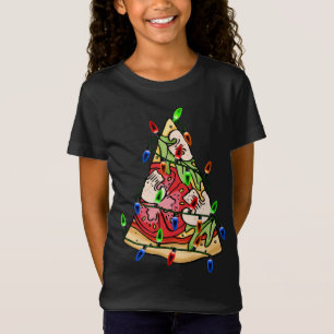 Pizza Christmas Tree Lights Xmas for Pizza Lovers  T-Shirt