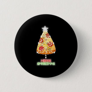 Pizza Christmas Tree Lights Xmas Gamer 6 Cm Round Badge