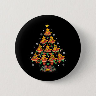 Pizza Christmas Tree Pizza Fast Food Lover Xmas  6 Cm Round Badge