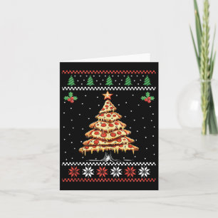 Pizza Christmas Tree Ugly Christmas Sweater Xmas F Card
