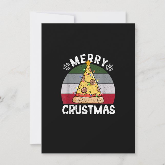 Pizza Christmas Tree Xmas Italian Fast Food Merry  Invitation (Front)